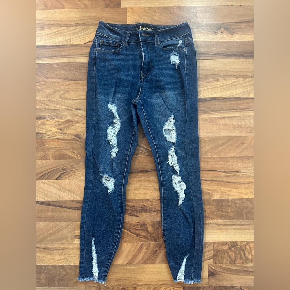 Indigo Rein distressed skinny jeans